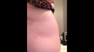 Huge Belly Becky Jump & Jiggle !! Massive Belly Fetish!