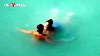 Beach Voyeur. Lucky guy caught BBW size mermaid in the sea