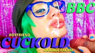 Making My Bf Watch Me Suck The Big Black Cock Then I Take Double Facialized