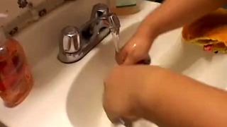 Super sexy busty asian BBW thinks of you as she fucks her juicy pussy