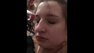 Large Titty White Teen Blowing Two Black Dicks