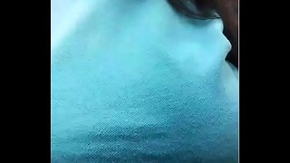 Chubby Brazil Fondling Her Tits in Public