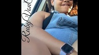 Fat Pussy Passenger Cums in Her Seat