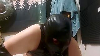 Huge Black Dildo Tears My Pussy Up (While Everyone Is Away The BBW Latex Whore Will Play)