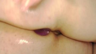 PAWG Oiled Ass First Ever Anal Training Hairy Pussy Oil Asshole Winking