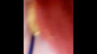 White Babe Playing With Pink Fat Ass