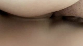 Cum spills out of Mexican chubby woman moaning and pounding masterbating thick cock pounding pussy