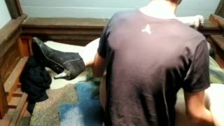 BBW Slut gets fucked by young stud in backyard shed