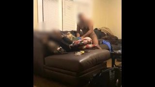 Double Team Blonde Thot With Sunglasses