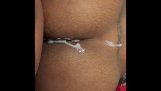 Ebony doggy with cumshot