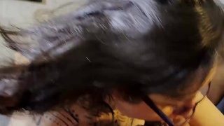 Nerdy Latina Swallows BBC Cum