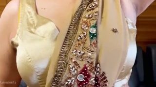 Sexy Indian Wife’s Stunning Saree Striptease