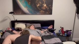 Wife strapped down, toyed, eaten and filled with cum angle 1