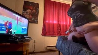 I Let My Wife Use My Face As A Gaming Chair Tell She Cums Hard Playing Fortnight