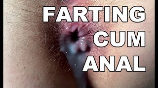 ⭐ FARTING CUM ANAL. SQUIRTING HAIRY ANAL ORGASM. FART ASSHOLE CLOSE UP CREAMPIE.