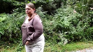 BBW Fat Ass Granny Pissing Outside