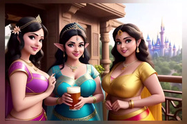 AI Generated Uncensored 3D Anime Disney Princess Images Of BBW Indian Women