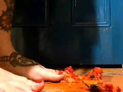 BBW Squashing Strawberries with Feet