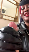 M.C. – Black BBW mistress handjob with gloves