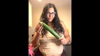 Horny BBW Squirts All Over The Kitchen
