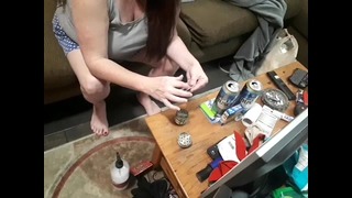 Squirt Fountain from My Dripping Pussy While He Watches