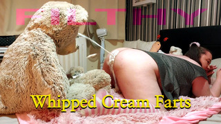 Cute BBW & Teddy Get Naughty (Whipped Cream Farts)