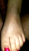 bbw wife homemade amateur footjob feet toes