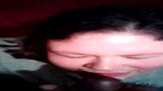 bbw sucking my bbc and gets facial