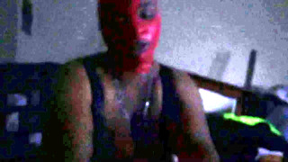 Red mask bbw handjob